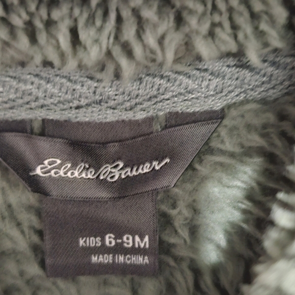 Eddie Bauer Kids Boy Girl Infant Green Fleece Soft Plush Onsie Footed Si… - Picture 9 of 10